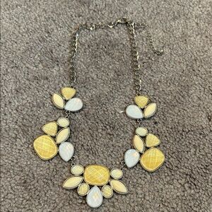 Elegant Yellow and White Statement Necklace